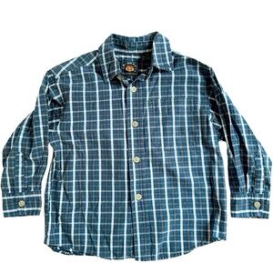 Route 66 Boys button down dress casual shirt Size 4/5 blue plaid long sleeve